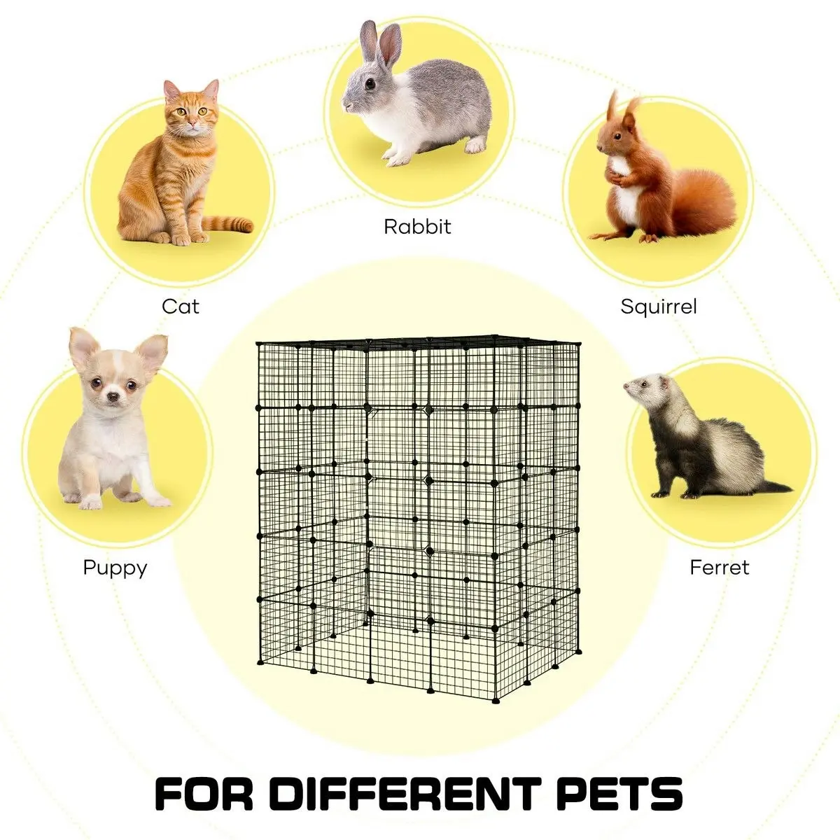 Pet Scene XL Cat Enclosure Cage House Metal DIY Rabbit Bunny Hutch Crate Ferret Kitten Kennel Fence Playpen Barrier Pen Habitat