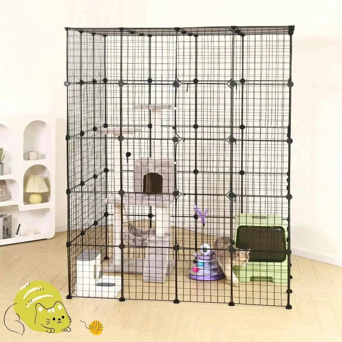 Pet Scene XL Cat Enclosure Cage House Metal DIY Rabbit Bunny Hutch Crate Ferret Kitten Kennel Fence Playpen Barrier Pen Habitat