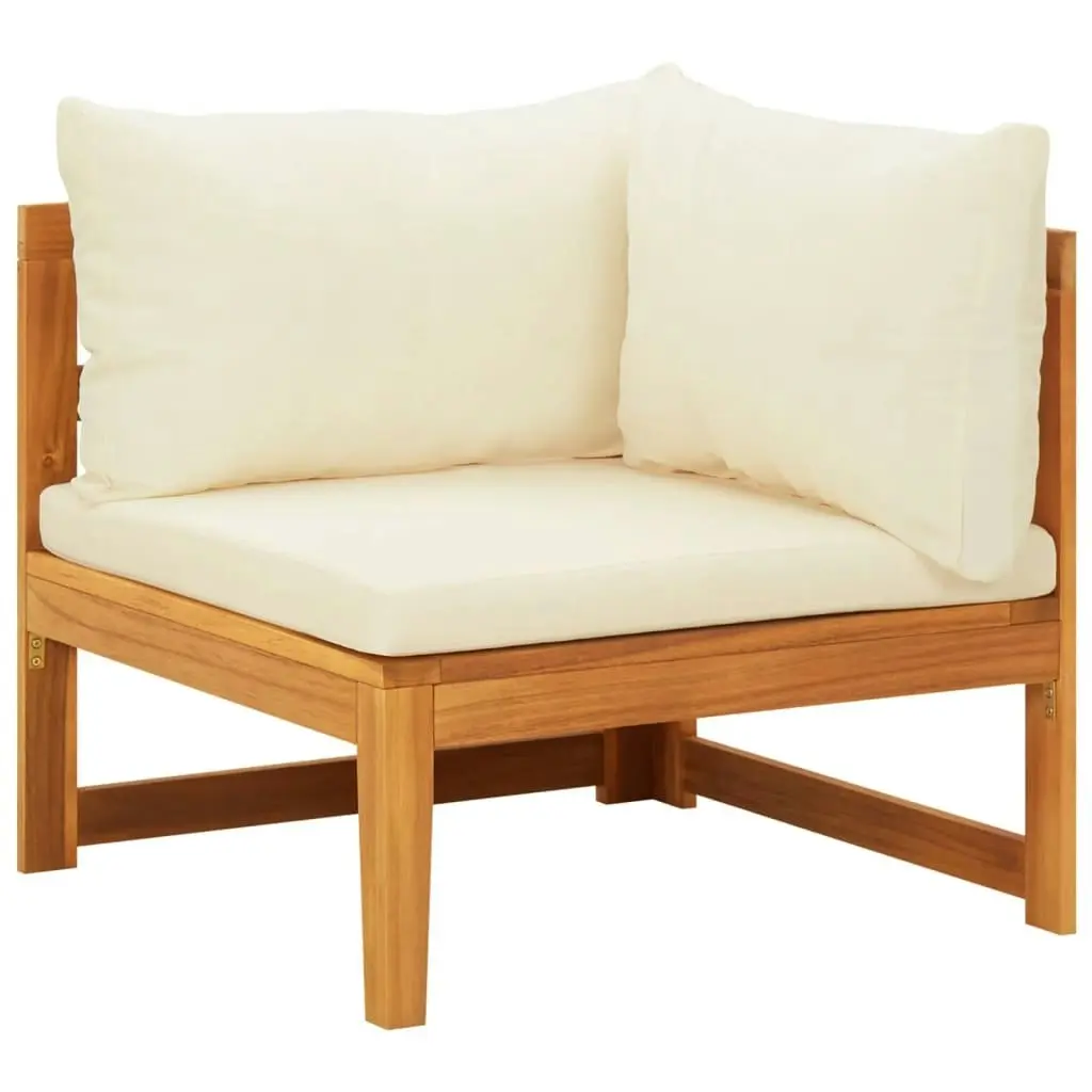 2 Piece Garden Lounge Set with Cream White Cushions Acacia Wood 316316