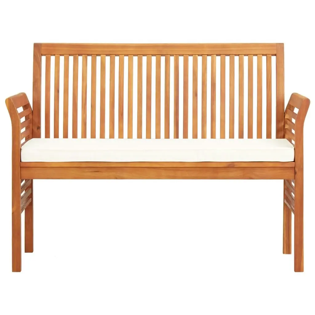 2-Seater Garden Bench with Cushion 120 cm Solid Acacia Wood 45967