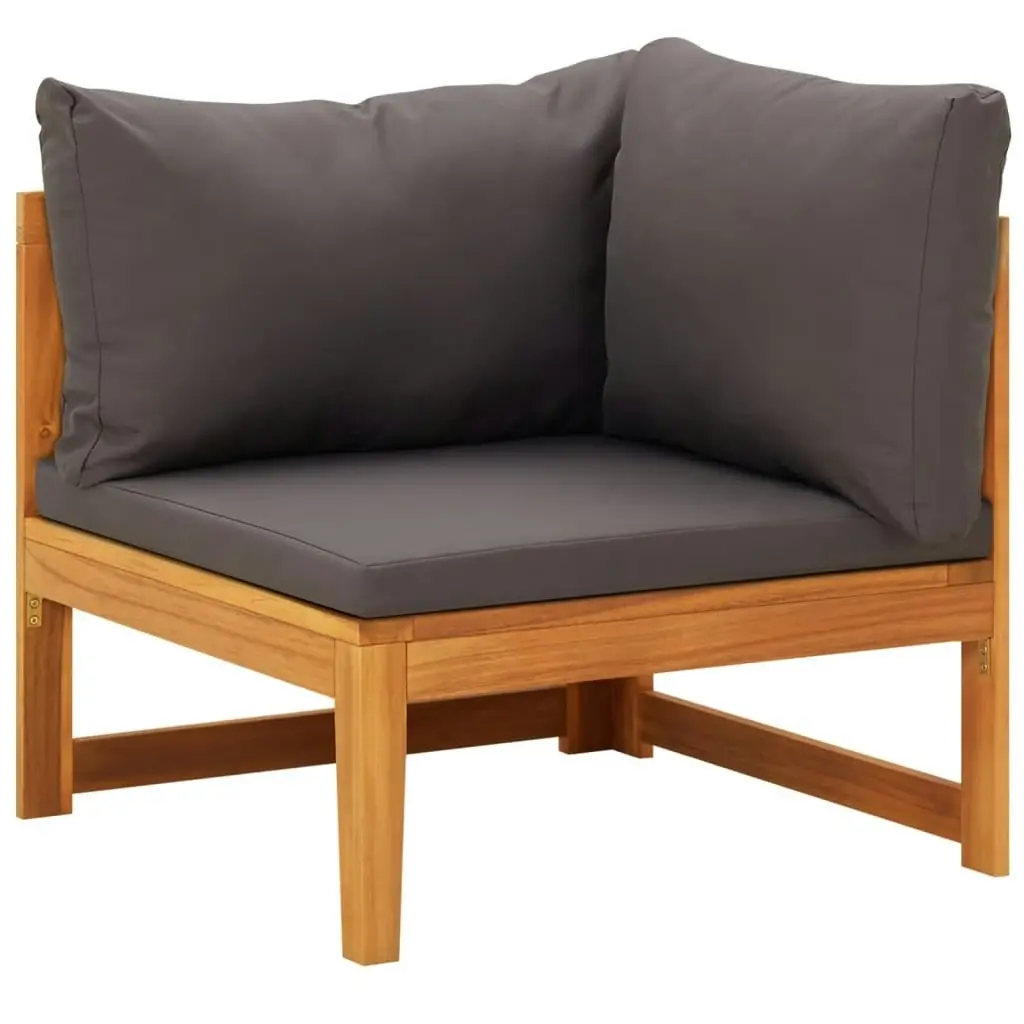 2 Piece Garden Lounge Set with Dark Grey Cushions Acacia Wood 316321