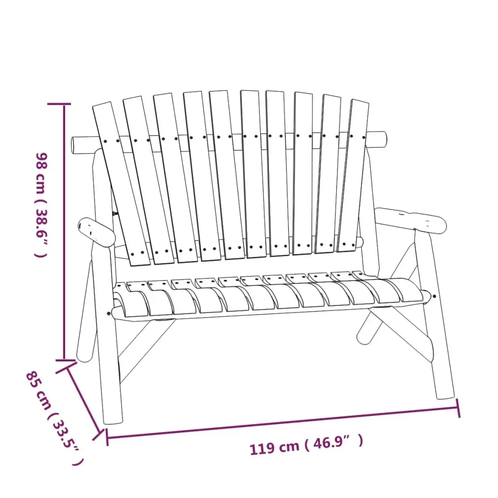 2-Seater Garden Bench 119x85x98 cm Solid Wood Spruce 363348