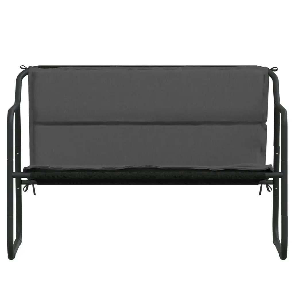 2-Seater Garden Bench with Cushion Anthracite Steel 364106