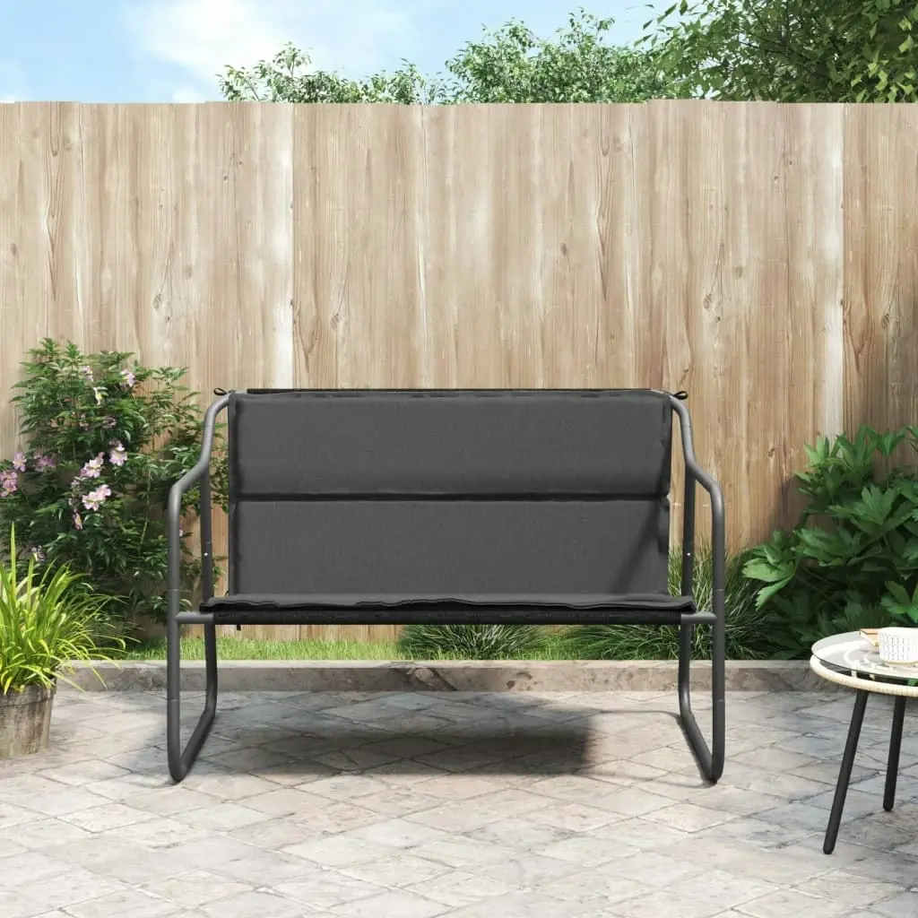 2-Seater Garden Bench with Cushion Anthracite Steel 364106