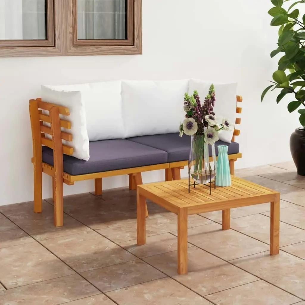 2-Seater Garden Sofa with Cushions Solid Acacia Wood 316264