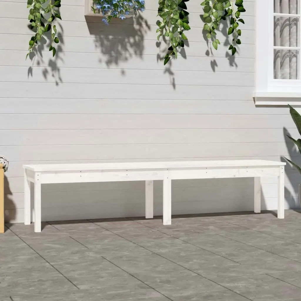 2-Seater Garden Bench White 203.5x44x45 cm Solid Wood Pine 824019