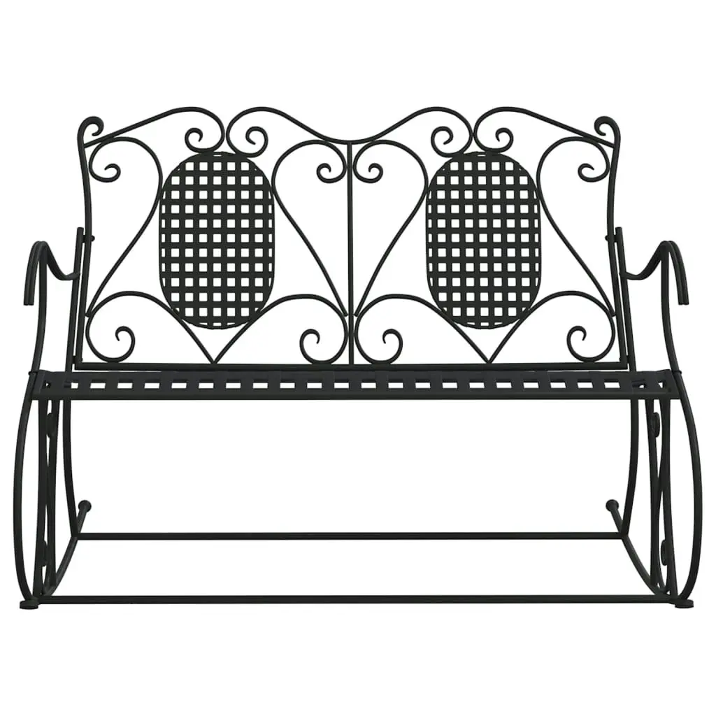 2-Seater Rocking Bench 113 cm Black Steel 318829