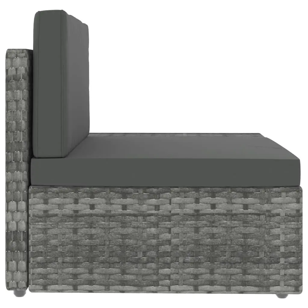 3 Piece Garden Lounge Set Poly Rattan Grey 49527