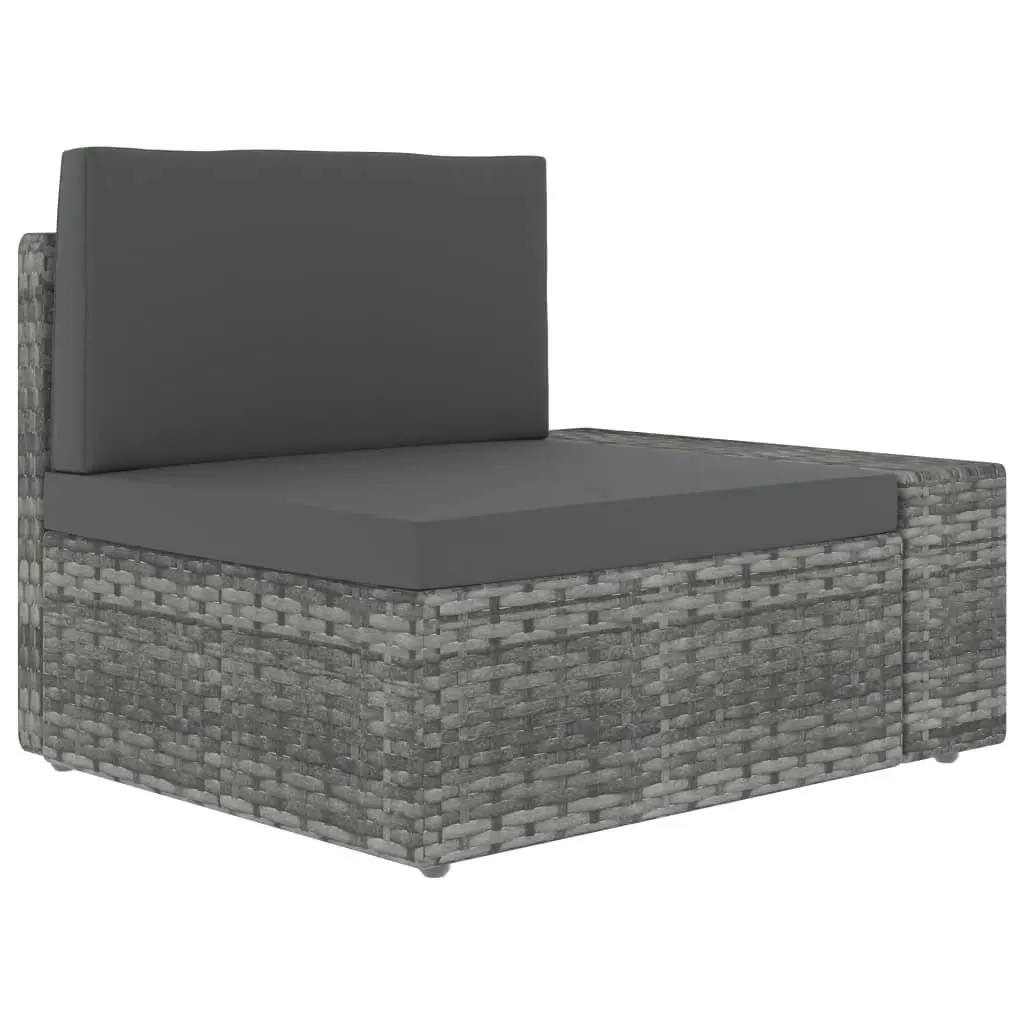 3 Piece Garden Lounge Set Poly Rattan Grey 49527