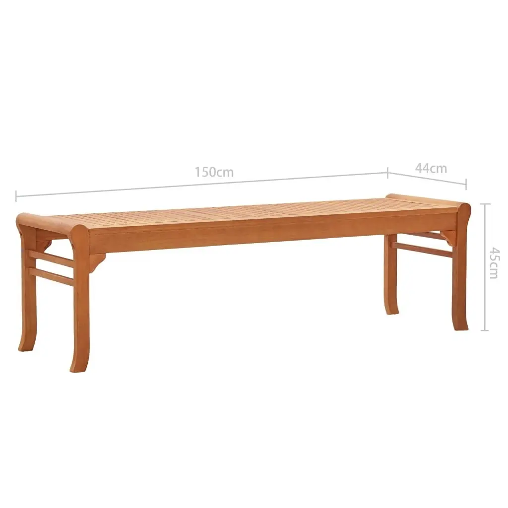 3-Seater Garden Bench 150 cm Solid Eucalyptus Wood 47291