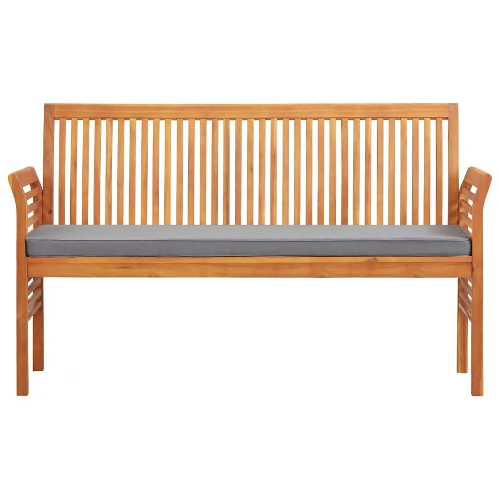 3-Seater Garden Bench with Cushion 150 cm Solid Acacia Wood 45973