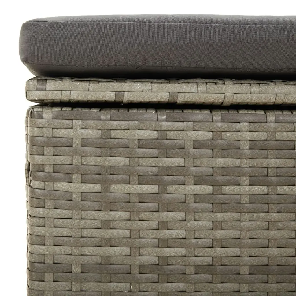 3 Piece Garden Lounge Set with Cushions Grey Poly Rattan 318677