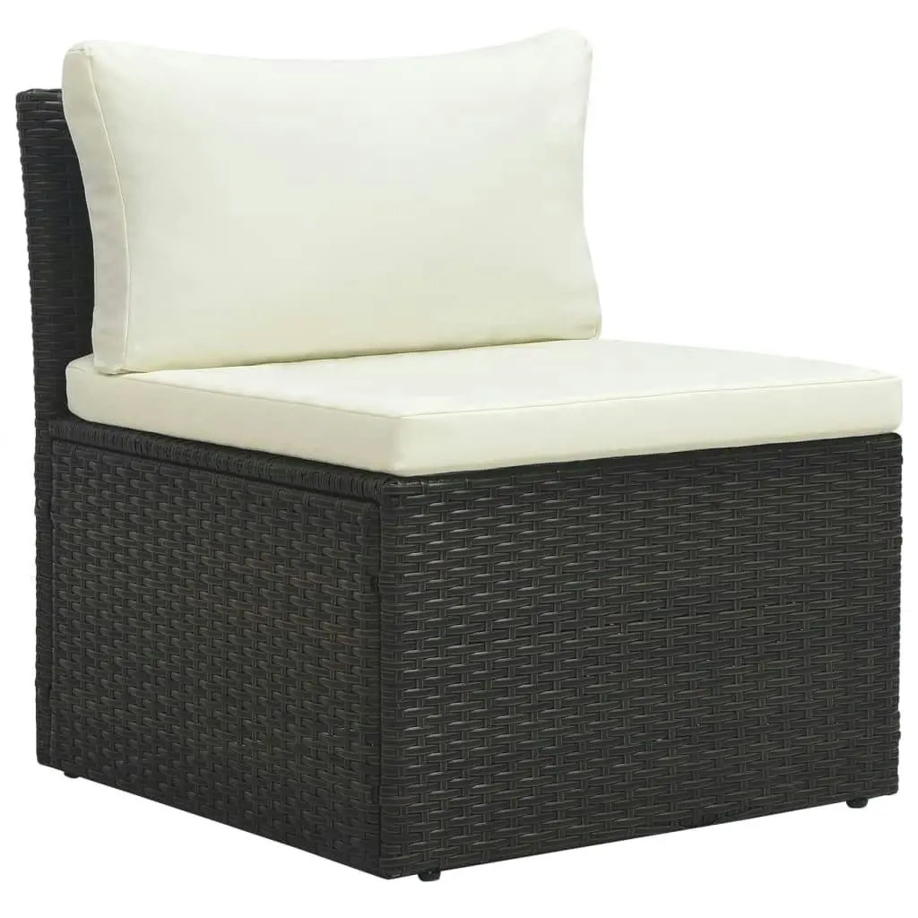 4 Piece Garden Lounge Set with Cushions Poly Rattan Brown 47810