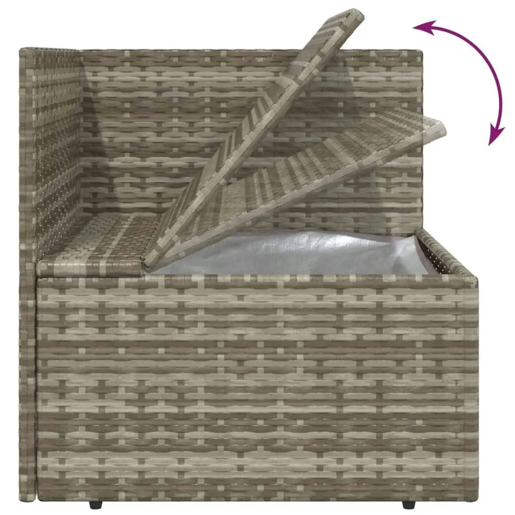 3 Piece Garden Lounge Set with Cushions Grey Poly Rattan 318675