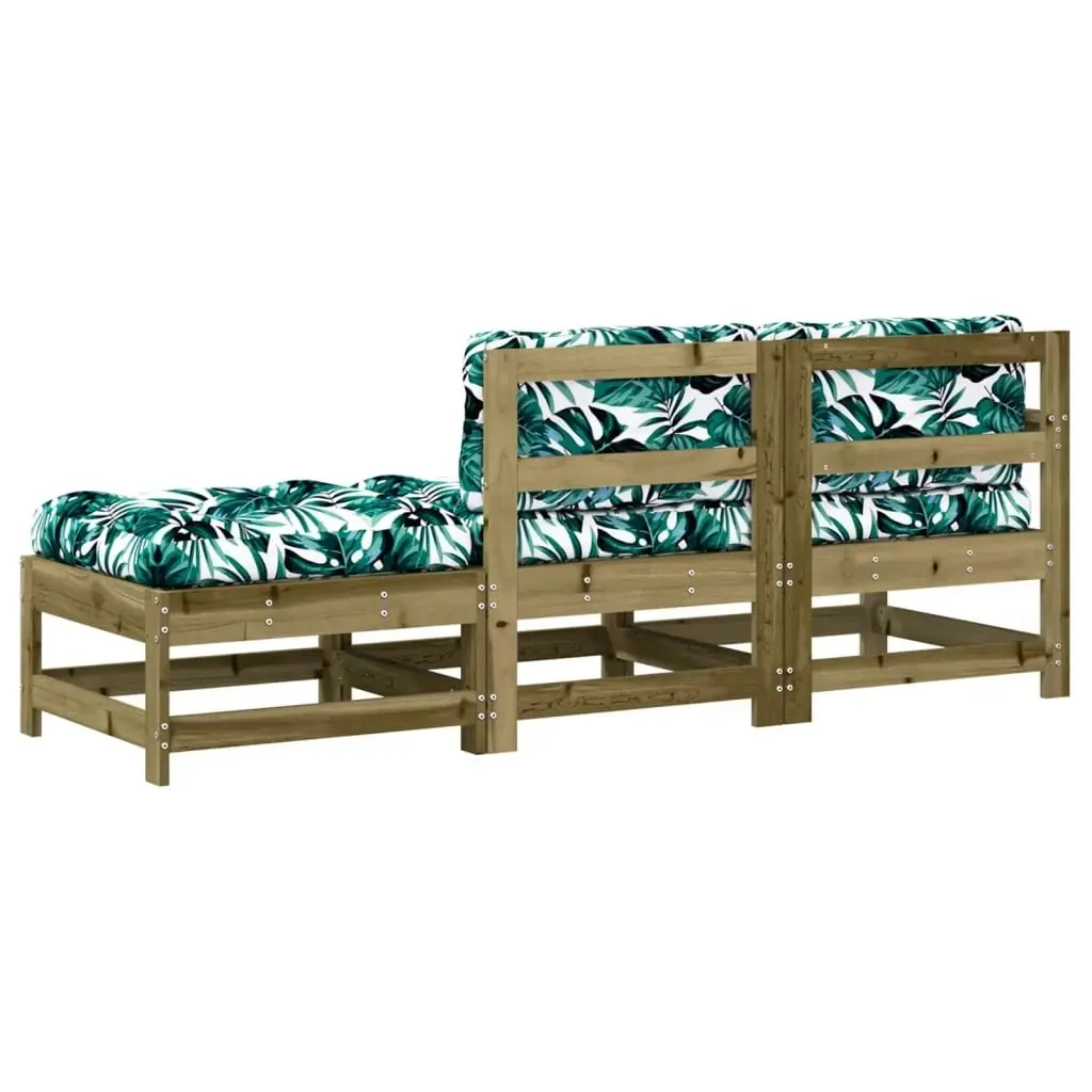 3 Piece Garden Lounge Set with Cushions Impregnated Wood Pine 825603