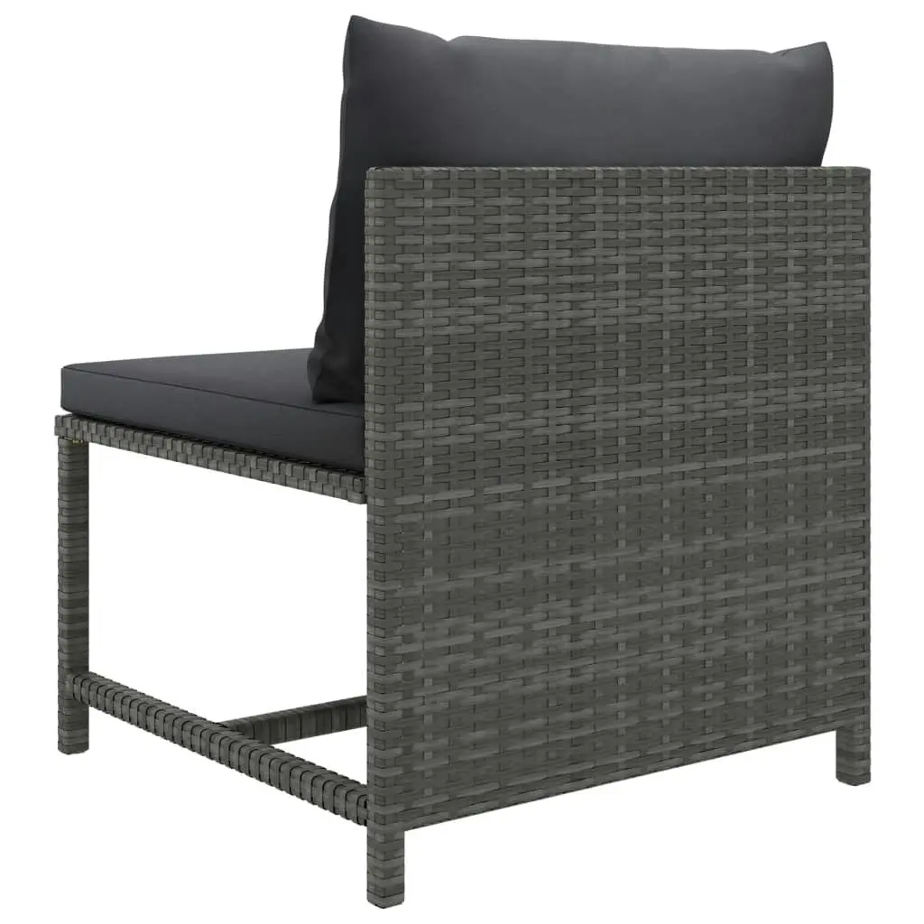 4 Piece Garden Lounge Set with Cushions Poly Rattan Grey 313502