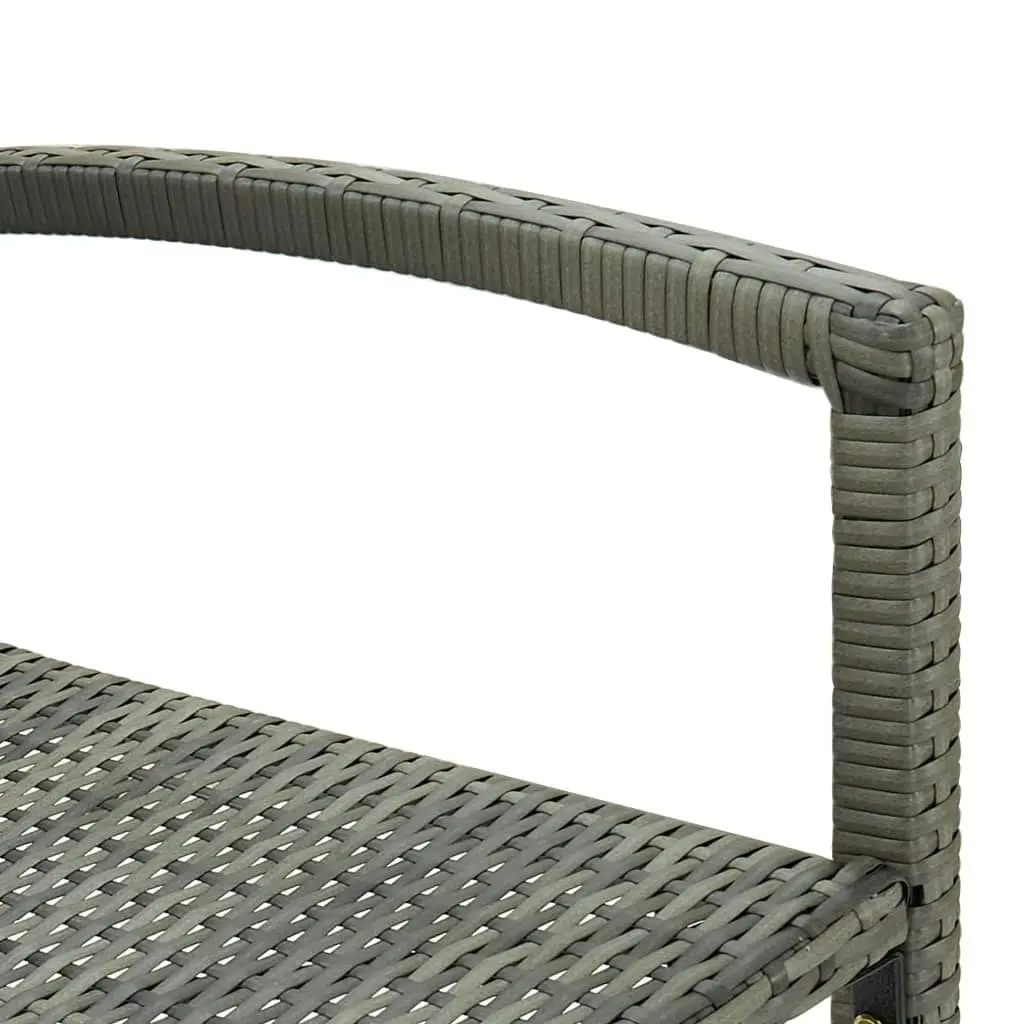 Bar Stools 2 pcs Grey Poly Rattan 313453