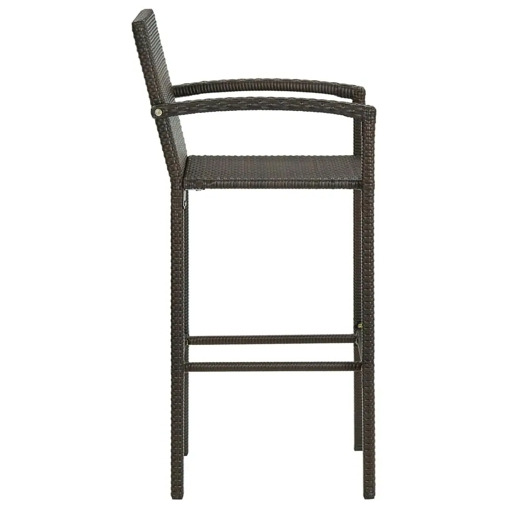 Bar Stools 2 pcs Brown Poly Rattan 313451