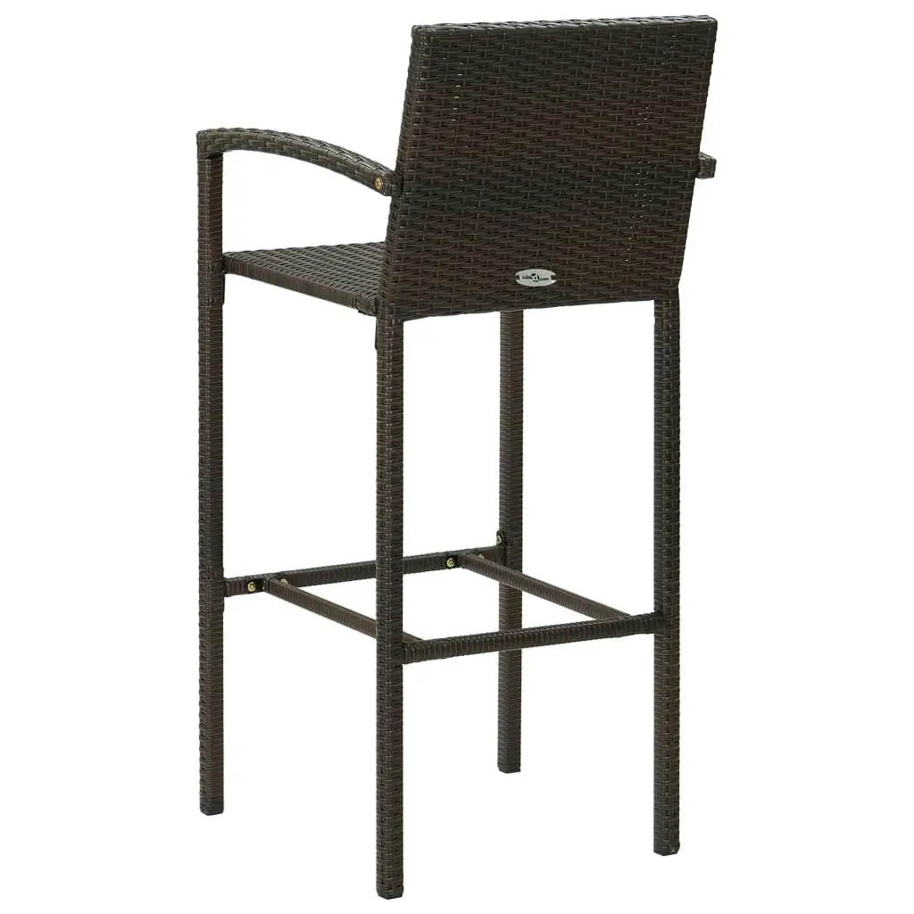 Bar Stools 2 pcs Brown Poly Rattan 313451