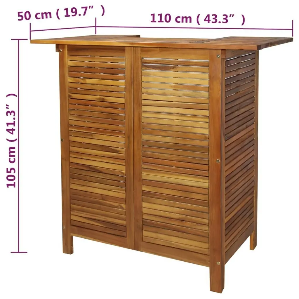 Bar Table 110x50x105 cm Solid Acacia Wood 44007