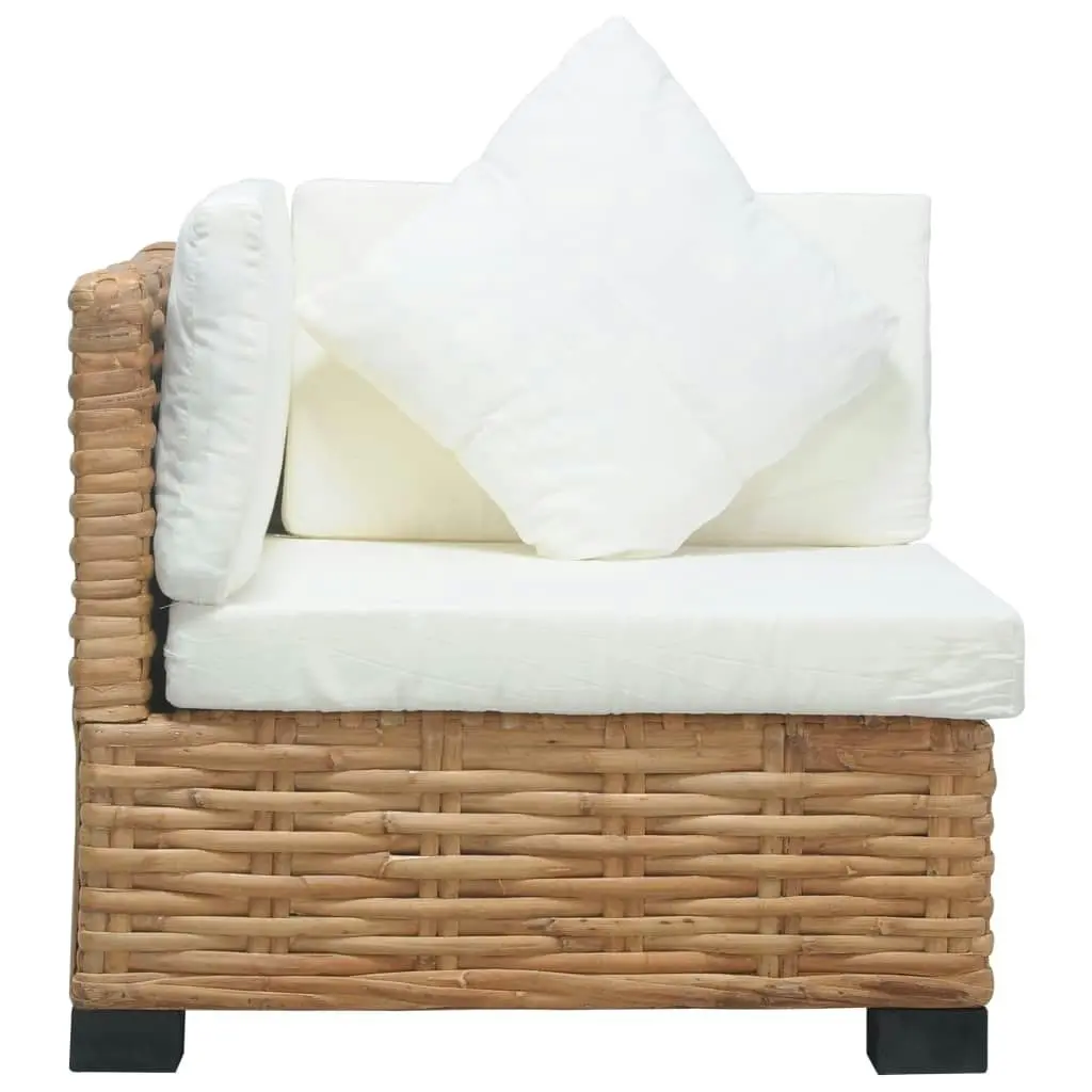 Corner Sofa with Cushions Natural Rattan 286279