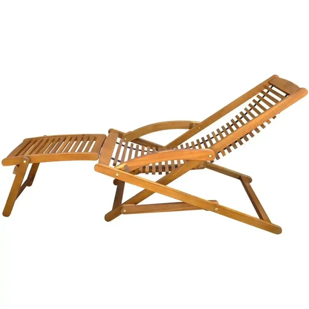 Deck Chair with Footrest Solid Acacia Wood 41806