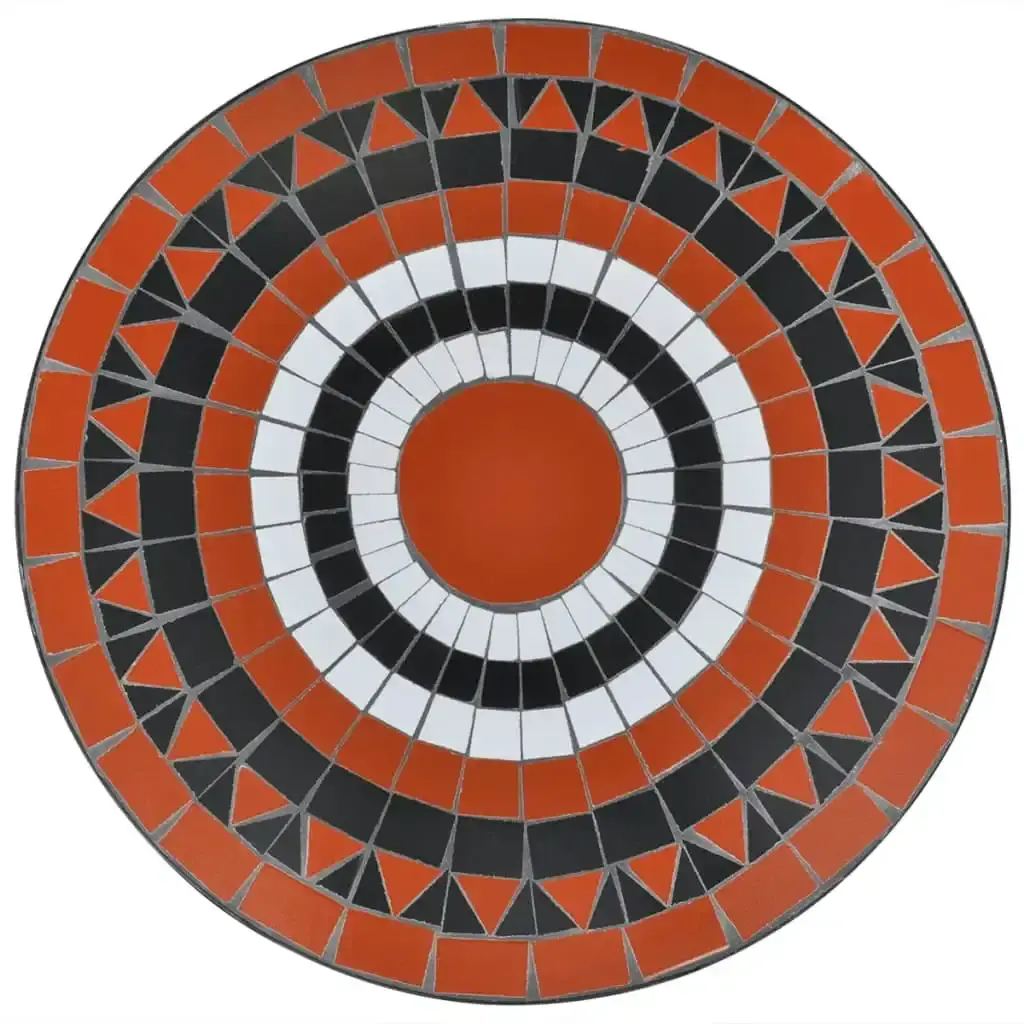 Bistro Table Terracotta and White 60 cm Mosaic 41534