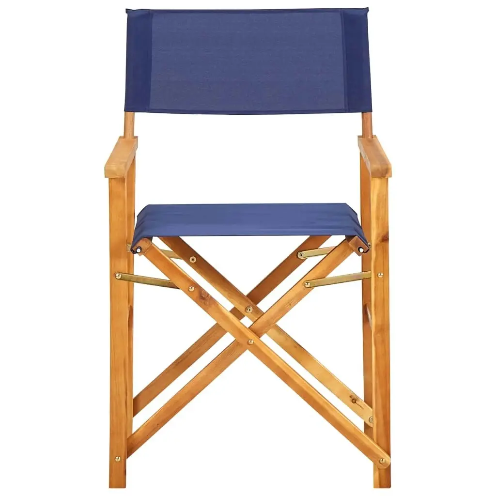 Director's Chair Solid Acacia Wood Blue 45952