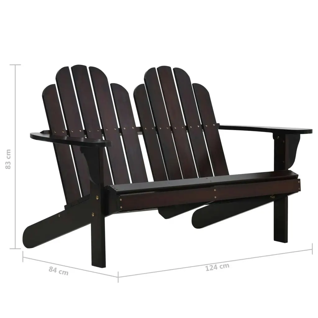 Double Adirondack Chair Wood Brown 47230