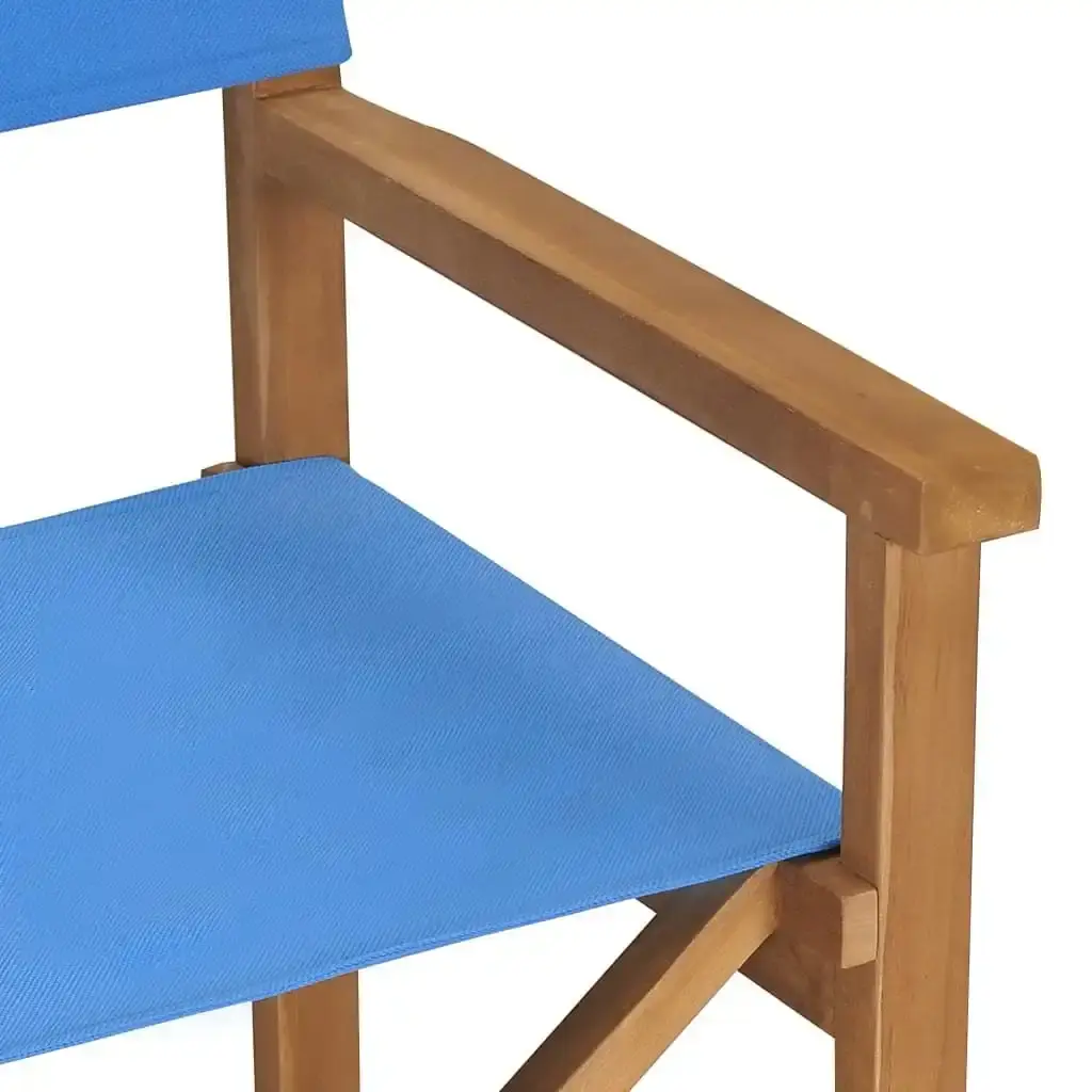 Director's Chair Solid Teak Wood Blue 47412