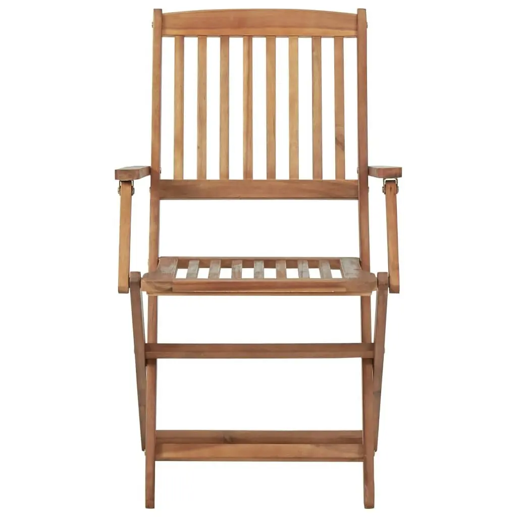 Folding Garden Chairs 2 pcs with Cushions Solid Wood Acacia 3064590