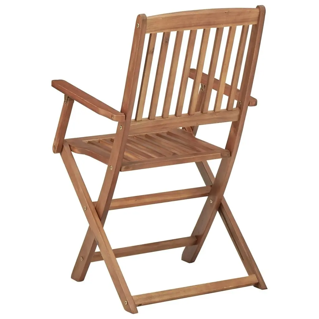 Folding Garden Chairs 2 pcs with Cushions Solid Wood Acacia 3064590