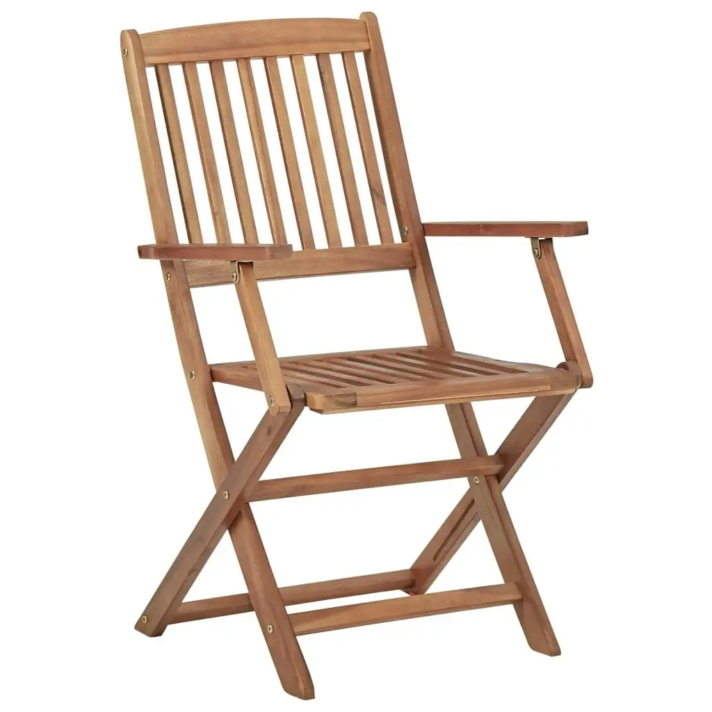 Folding Garden Chairs 2 pcs with Cushions Solid Wood Acacia 3064592