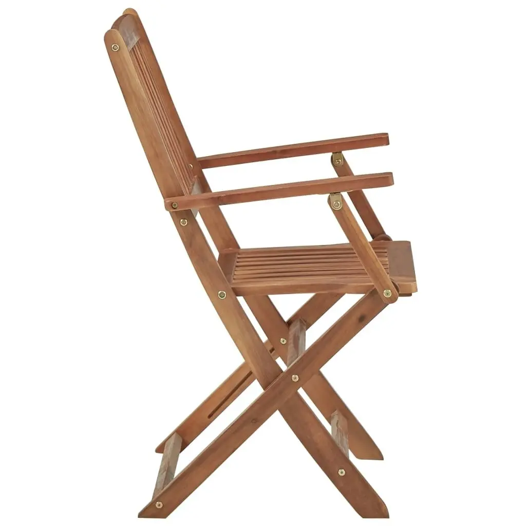 Folding Garden Chairs 2 pcs with Cushions Solid Wood Acacia 3064592