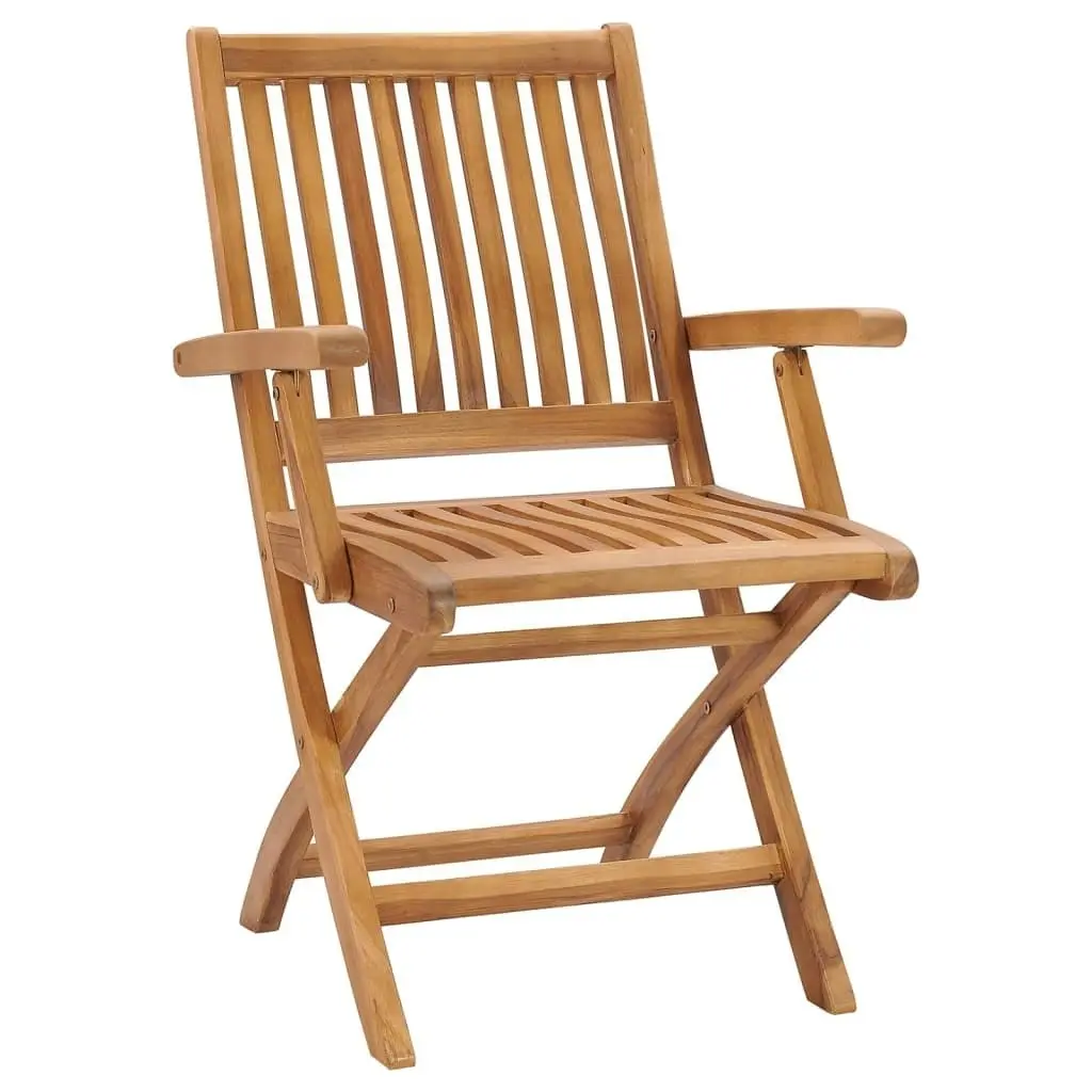 Folding Garden Chairs with Cushions 6 pcs Solid Teak Wood 3072751