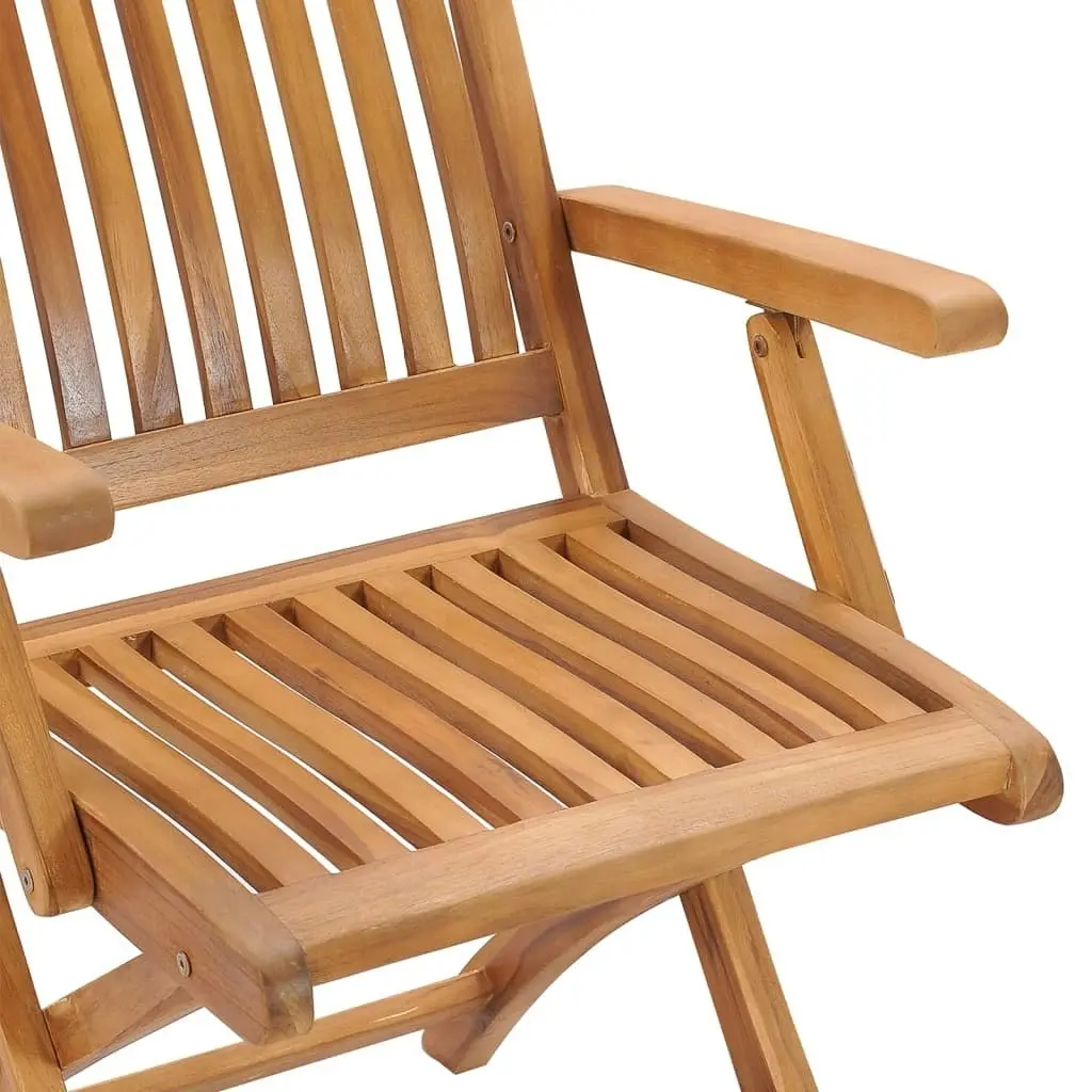 Folding Garden Chairs with Cushions 6 pcs Solid Teak Wood 3072751