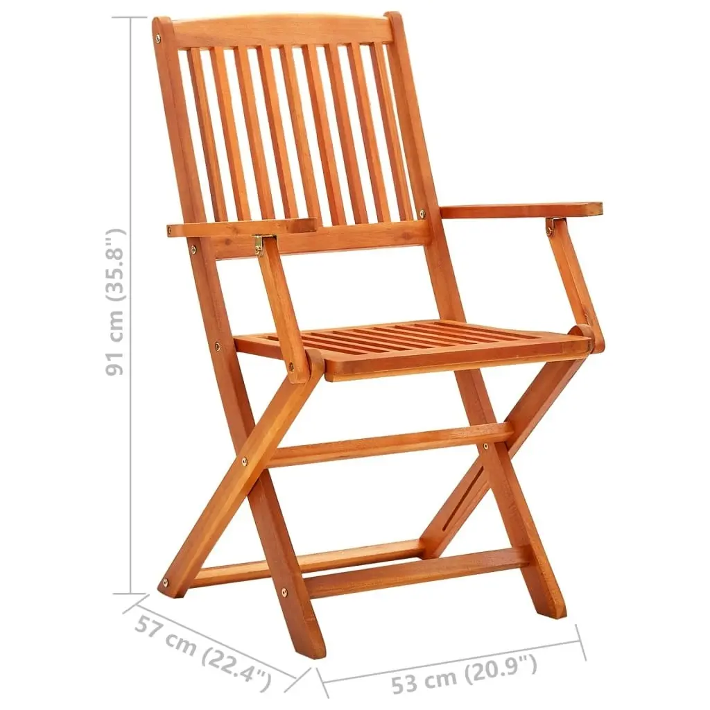 Folding Garden Chairs 8 pcs Solid Eucalyptus Wood 3087148