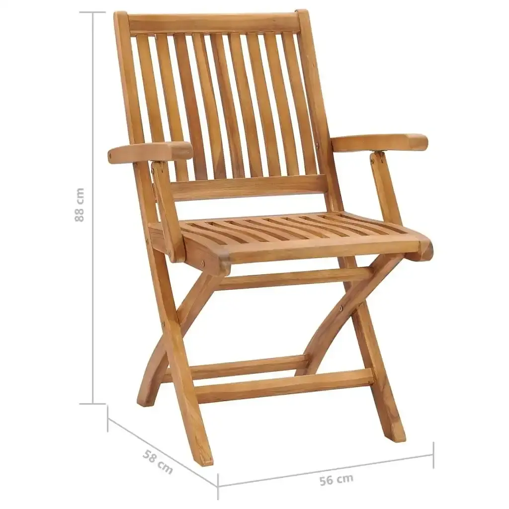 Folding Garden Chairs with Cushions 6 pcs Solid Teak Wood 3072753