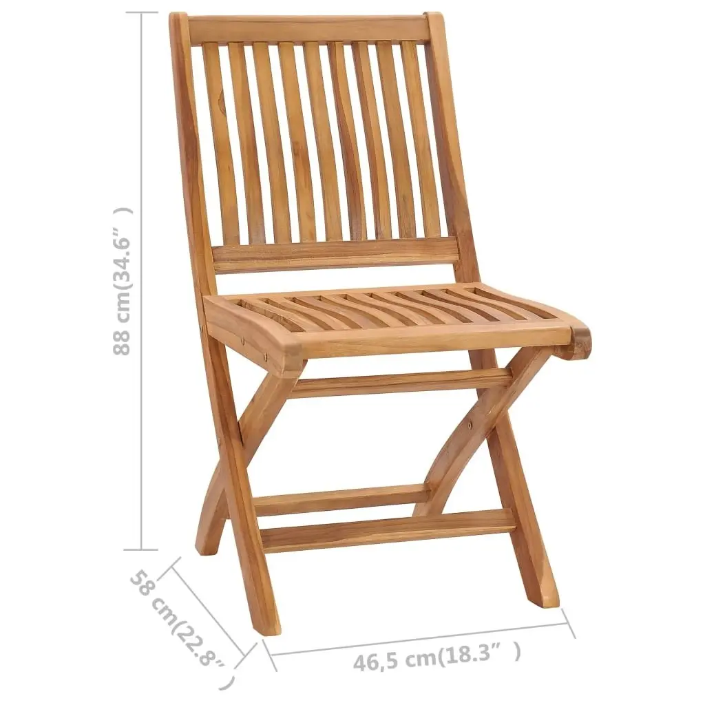 Folding Garden Chairs with Cushions 6 pcs Solid Teak Wood 3072834