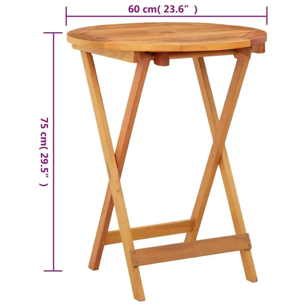 Folding Garden Table ?0x75 cm Solid Eucalyptus Wood 312455