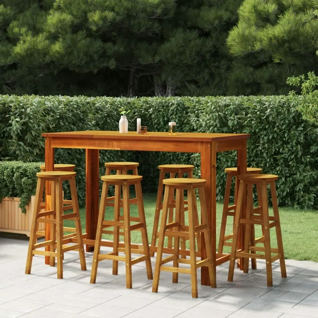 Bar Stools 8 pcs Solid Wood Acacia 3115986