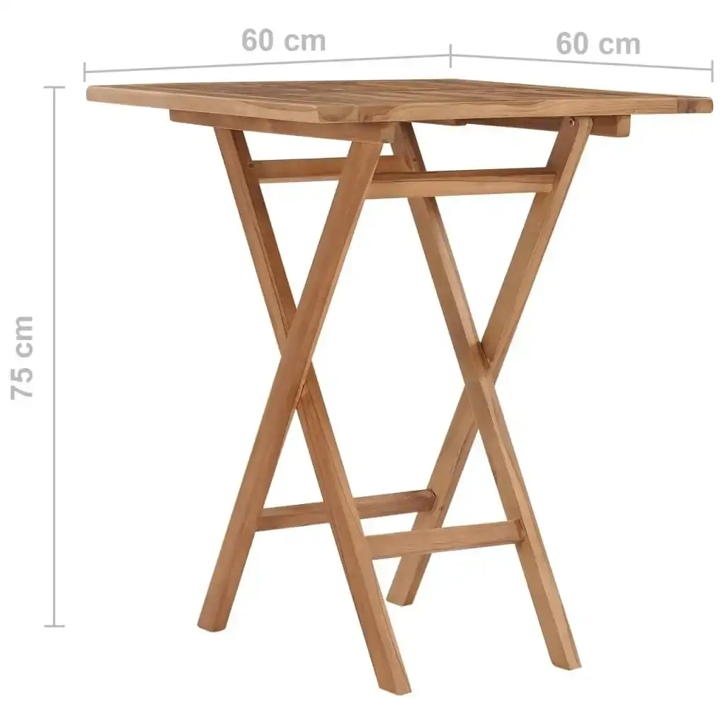 Folding Garden Table 60x60x75 cm Solid Teak Wood 48994