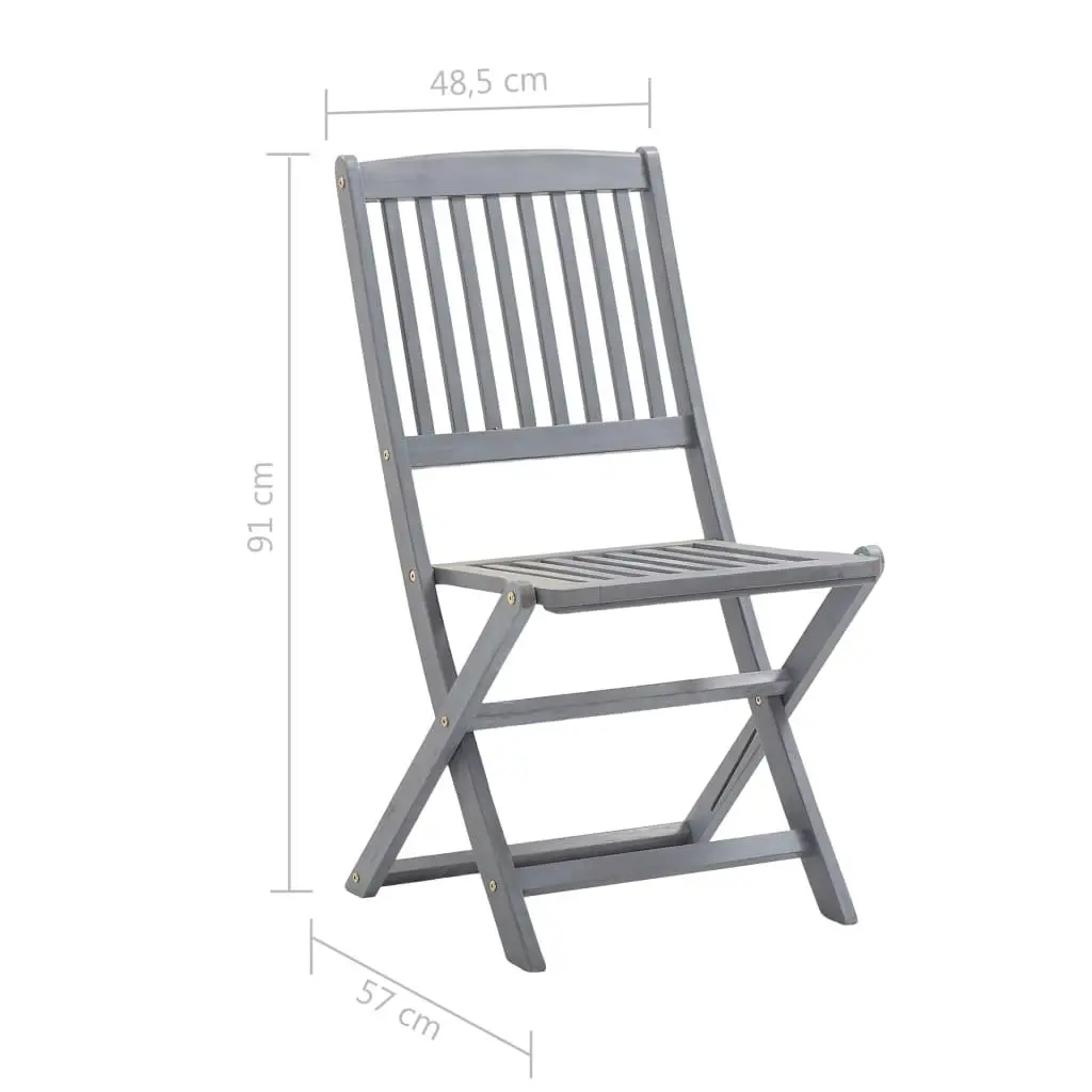 Folding Outdoor Chairs 8 pcs Solid Acacia Wood 3078289