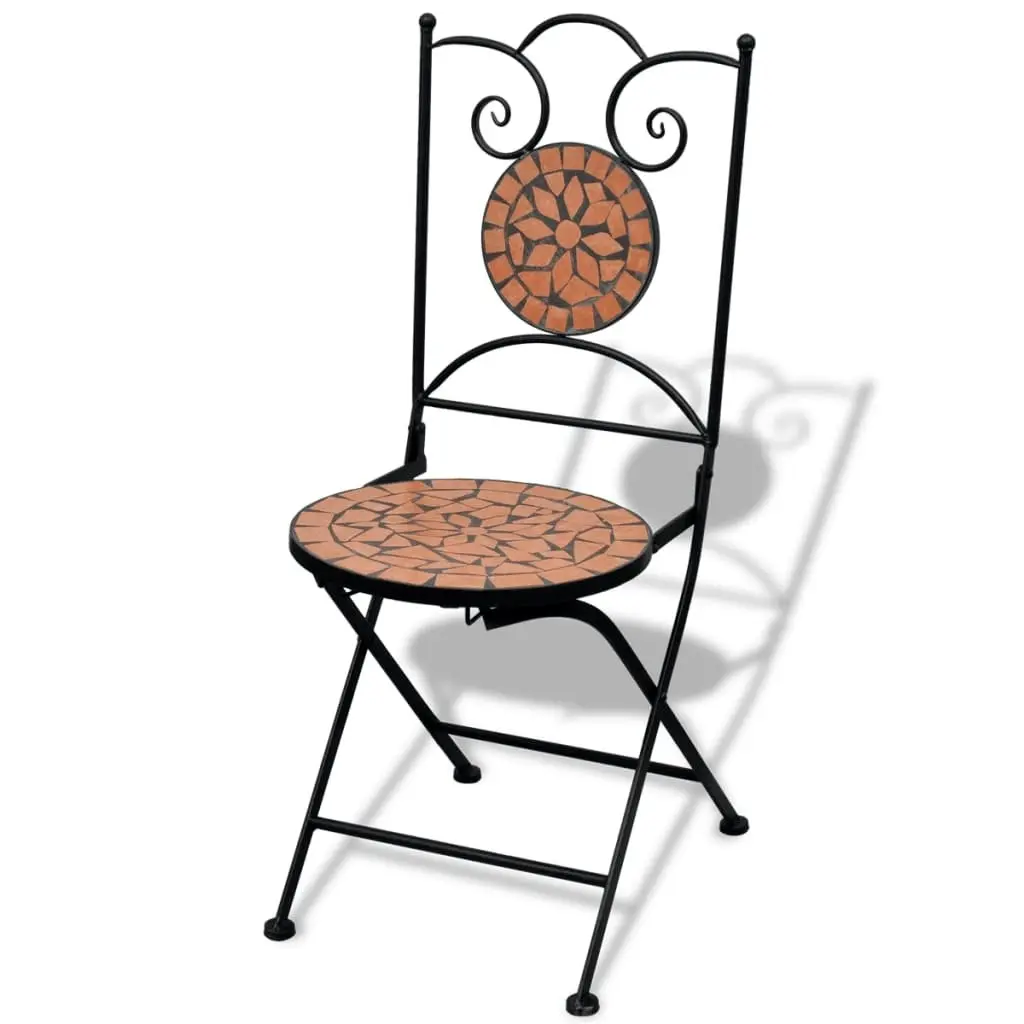 Folding Bistro Chairs 2 pcs Ceramic Terracotta 41529