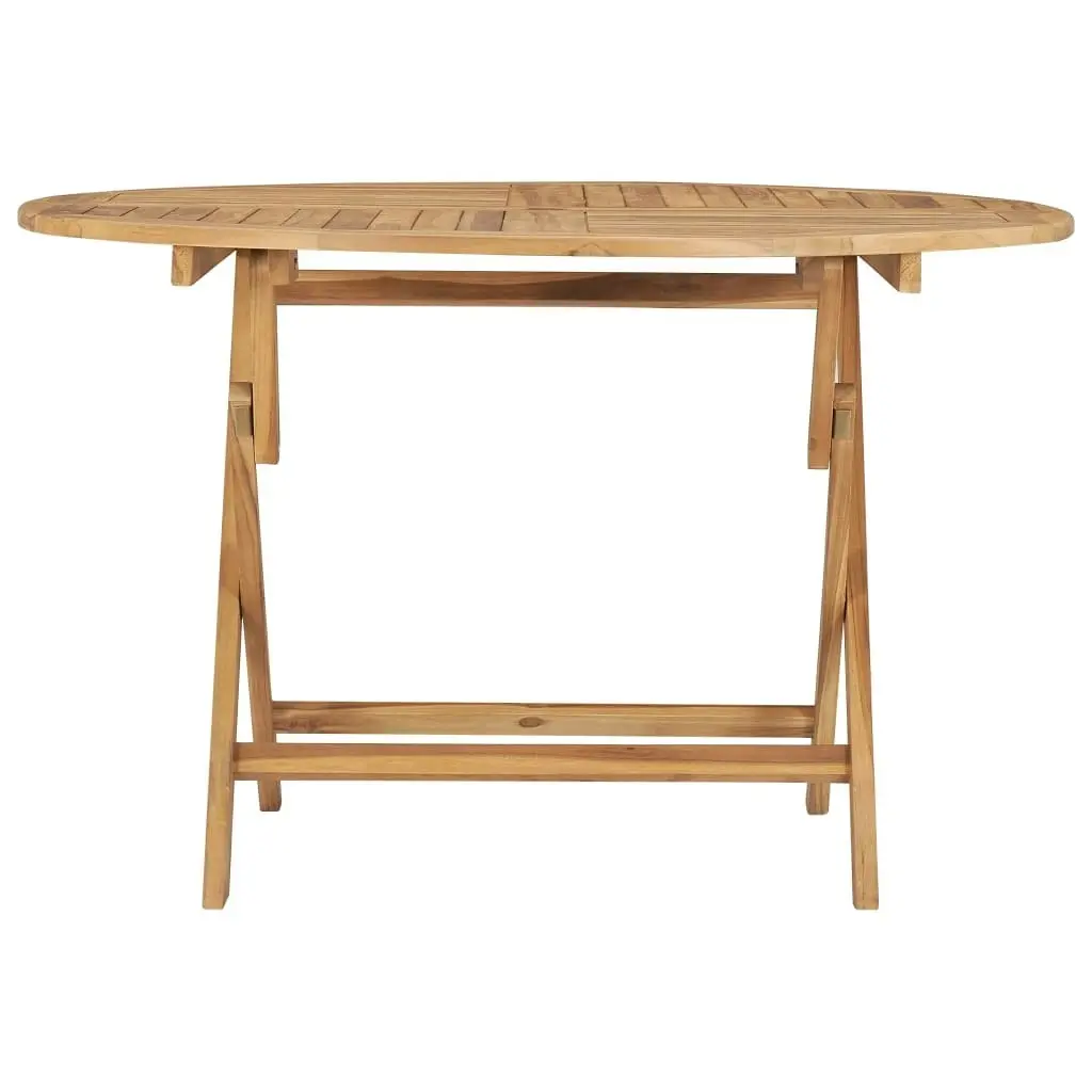 Folding Garden Table Diameter 120 cm Solid Teak Wood 49436