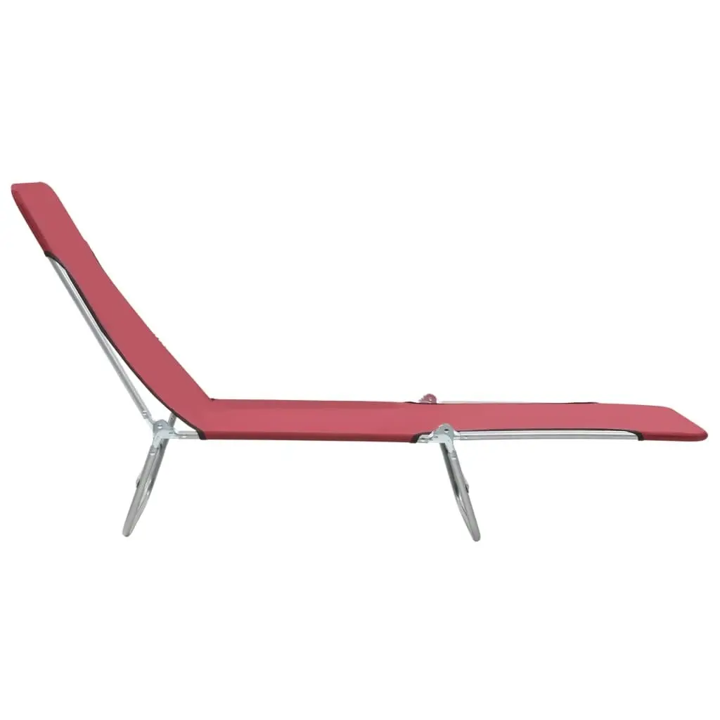 Folding Sun Loungers 2 pcs Steel and Fabric Red 44301