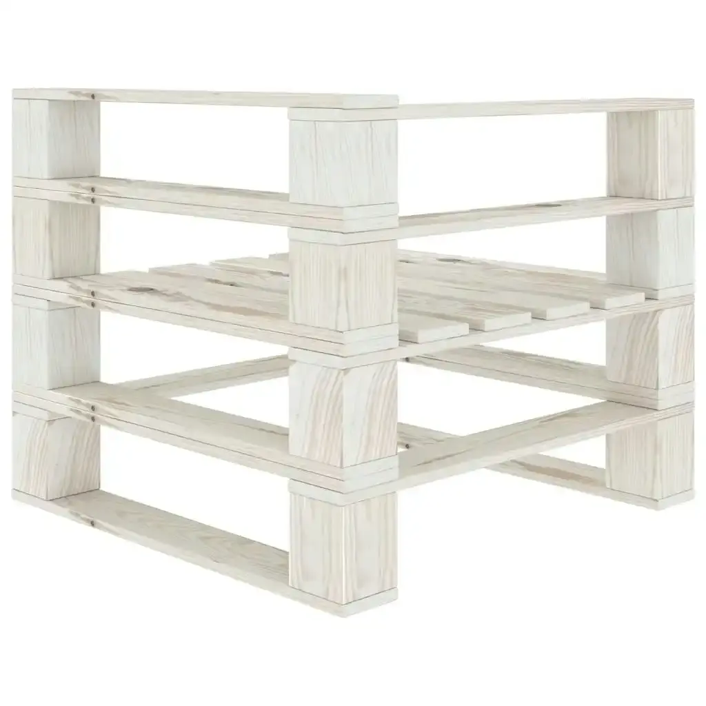 Garden 2-Seater Pallet Sofa White Solid Pinewood 3081761