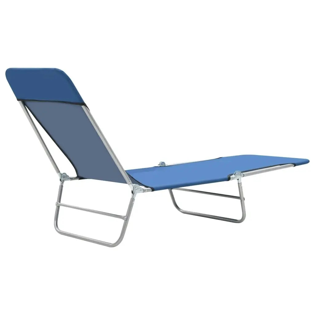 Folding Sun Loungers 2 pcs Steel and Fabric Blue 44299