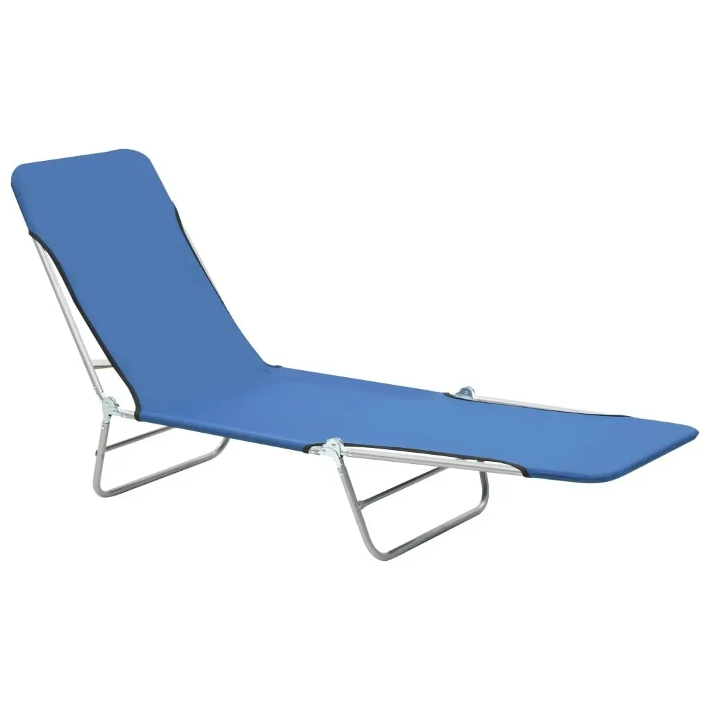 Folding Sun Loungers 2 pcs Steel and Fabric Blue 44299