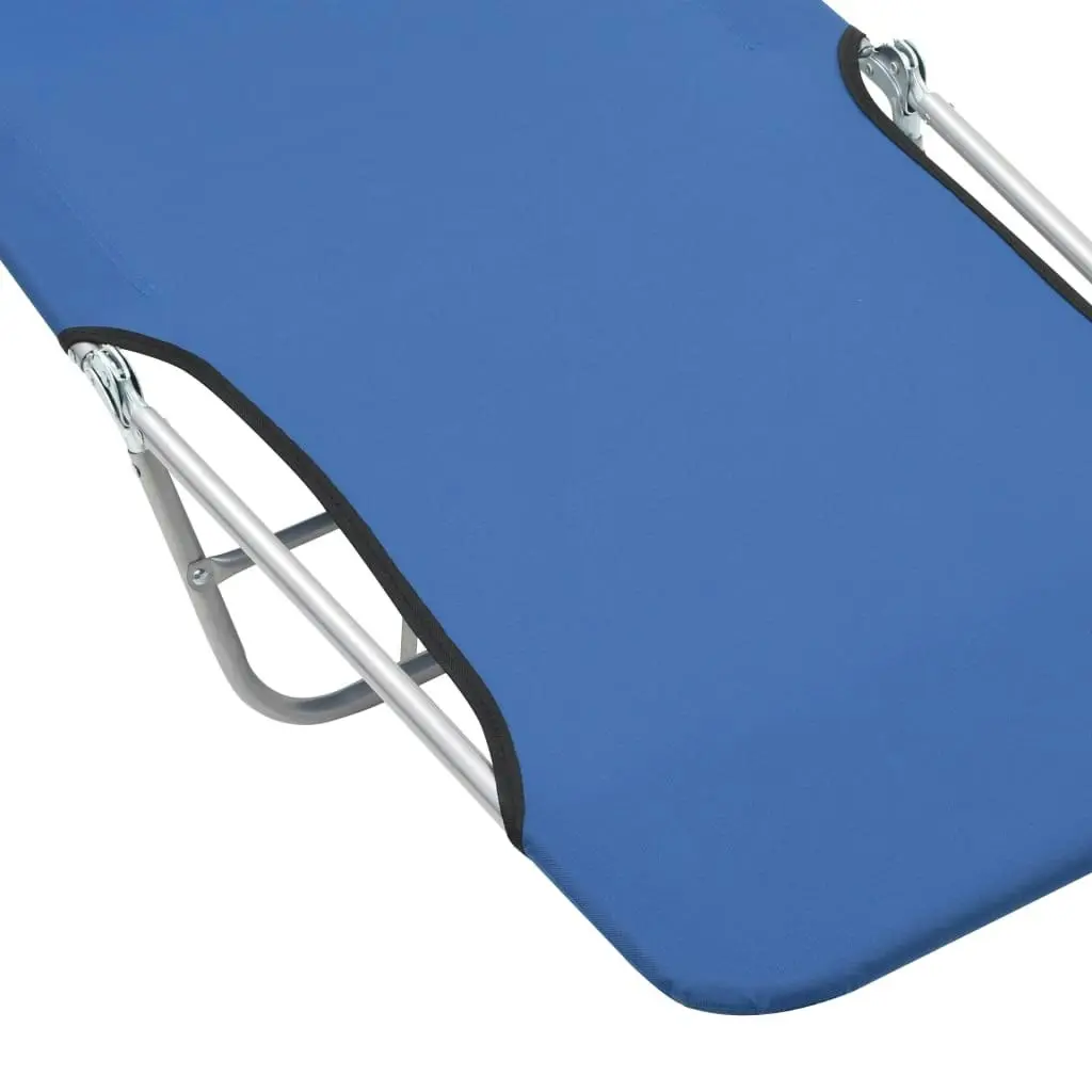 Folding Sun Loungers 2 pcs Steel and Fabric Blue 44299